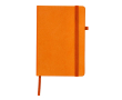 Gelijnd notitieboek (A5) van synthetisch leer met sluiting kleur oranje