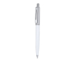 Gemetalliseerde pen met drukknop en clip, blauwe inkt kleur wit