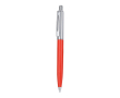Gemetalliseerde pen met drukknop en clip, blauwe inkt kleur rood