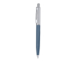 Gemetalliseerde pen met drukknop en clip, blauwe inkt kleur marineblauw