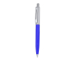 Gemetalliseerde pen met drukknop en clip, blauwe inkt kleur blauw
