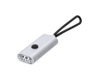 Zaklamp van gerecycled aluminium met 3 leds en siliconen lus kleur zilver