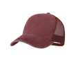 5-panel cap met washed effect en verstelbaar ademend mesh kleur rood