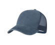 5-panel cap met washed effect en verstelbaar ademend mesh kleur marineblauw