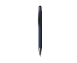 Aluminium gerecyclede drukknop-pen met stylus, blauwe inkt kleur marineblauw