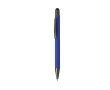 Aluminium gerecyclede drukknop-pen met stylus, blauwe inkt kleur blauw