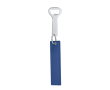 Sleutelhanger met flesopener met polyester band kleur blauw
