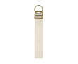 Sleutelhanger met polyesterband en metalen afwerking kleur naturel