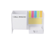 Pennenhouder van gerecycled karton met sticky notes kleur wit