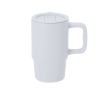 Keramische to-go beker met schuifdeksel en matte afwerking kleur wit