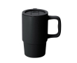 Keramische to-go beker met schuifdeksel en matte afwerking kleur zwart