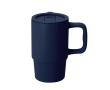 Keramische to-go beker met schuifdeksel en matte afwerking kleur marineblauw