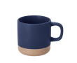 Keramische mok met matte afwerking en ongeglazuurde voet kleur marineblauw