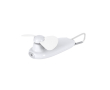 Draagbare ventilator met LED-zaklamp en draagkarabijnhaak kleur wit