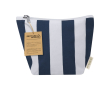 Gestreepte toilettas met ritssluiting van gerecycled katoen kleur marineblauw