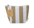 Gestreepte toilettas met ritssluiting van gerecycled katoen kleur beige