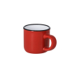Vintage tweekleurige keramische kop met zwarte rand 85 ml kleur rood