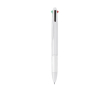 4-in-1 multicolor pen met rubberen grip kleur wit