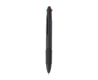 4-in-1 multicolor pen met rubberen grip kleur zwart