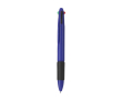 4-in-1 multicolor pen met rubberen grip kleur blauw