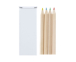 Doos met 4 houten potloden in bedrukbare verpakking kleur wit