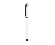 Bamboe rollerpen met aluminium en rubber afwerking kleur wit