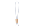 Sleutelhanger met polyester koord in kleuren met versteller kleur wit