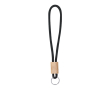 Sleutelhanger met polyester koord in kleuren met versteller kleur zwart