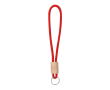 Sleutelhanger met polyester koord in kleuren met versteller kleur rood