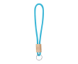 Sleutelhanger met polyester koord in kleuren met versteller kleur lichtblauw