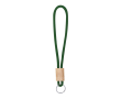 Sleutelhanger met polyester koord in kleuren met versteller kleur donkergroen