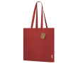 Katoenen tas met vouw en verstevigde lange hengsels 140 g/m² kleur rood