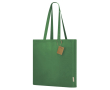 Katoenen tas met vouw en verstevigde lange hengsels 140 g/m² kleur groen