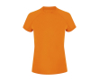 Polyester dames T-shirt met korte raglanmouwen 135 g/m² kleur neon oranje