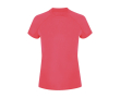 Polyester dames T-shirt met korte raglanmouwen 135 g/m² kleur neon roze