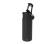 RVS thermobeker met deksel met drinkopening en rietje 550ml kleur zwart