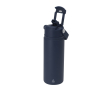 RVS thermobeker met deksel met drinkopening en rietje 550ml kleur marineblauw