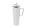 Thermobeker van gerecycled plastic met draaggreep 900 ml kleur wit