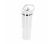 Thermobeker met dubbele wand, rietje en draaghandvat 900 ml kleur wit