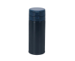 Thermobeker 400 ml met dubbele push-deksel en rietje kleur marineblauw
