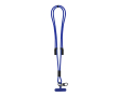 RPET-polyster telefoonlanyard met geïntegreerde oplaadkabel kleur blauw