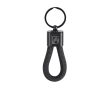Sleutelhanger met polyester koord en gemetalliseerd plaatje kleur zwart