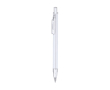 Aluminium balpen met transparante details, blauwe inkt kleur wit