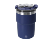Dubbelwandige thermobeker to go met lekvrije sluiting 350 ml kleur marineblauw