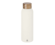 RVS-fles met rubberachtige afwerking en bamboe dop 700 ml kleur naturel