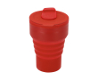 Opvouwbare siliconen beker met schuifmondstuk 350 ml kleur rood