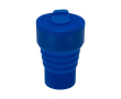 Opvouwbare siliconen beker met schuifmondstuk 350 ml kleur blauw