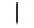 Gerecyclede aluminium pen met stylus, blauwe inkt kleur groen