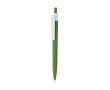 Gerecyclede kunststof pen met clip en drukknop, blauwe inkt kleur groen