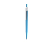 Gerecyclede kunststof pen met clip en drukknop, blauwe inkt kleur lichtblauw